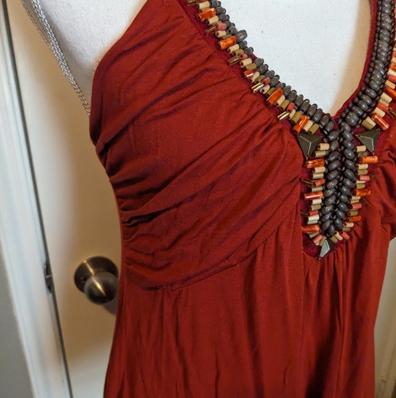 🌟Last Chance🌟Boston Proper Embellished Red Sleeveless Top - Picture 5 of 6